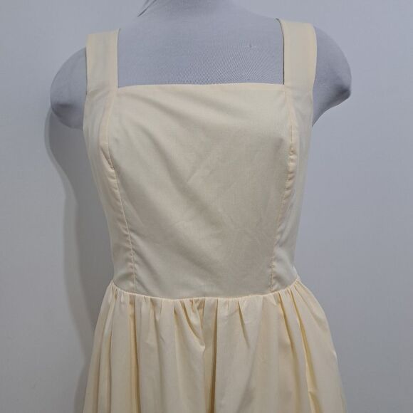 Rihoas Square Neck Criss Cross Back Sleeveless Midi Dress Light Yellow Small NWT - Picture 13 of 14